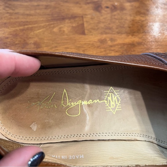 Martin Dingman men’s Made in Italy brown leather woven loafers size 11 - Picture 9 of 11